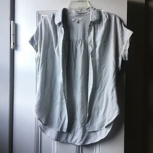 Madewell Central Shirt, Black & White Stripes, XS